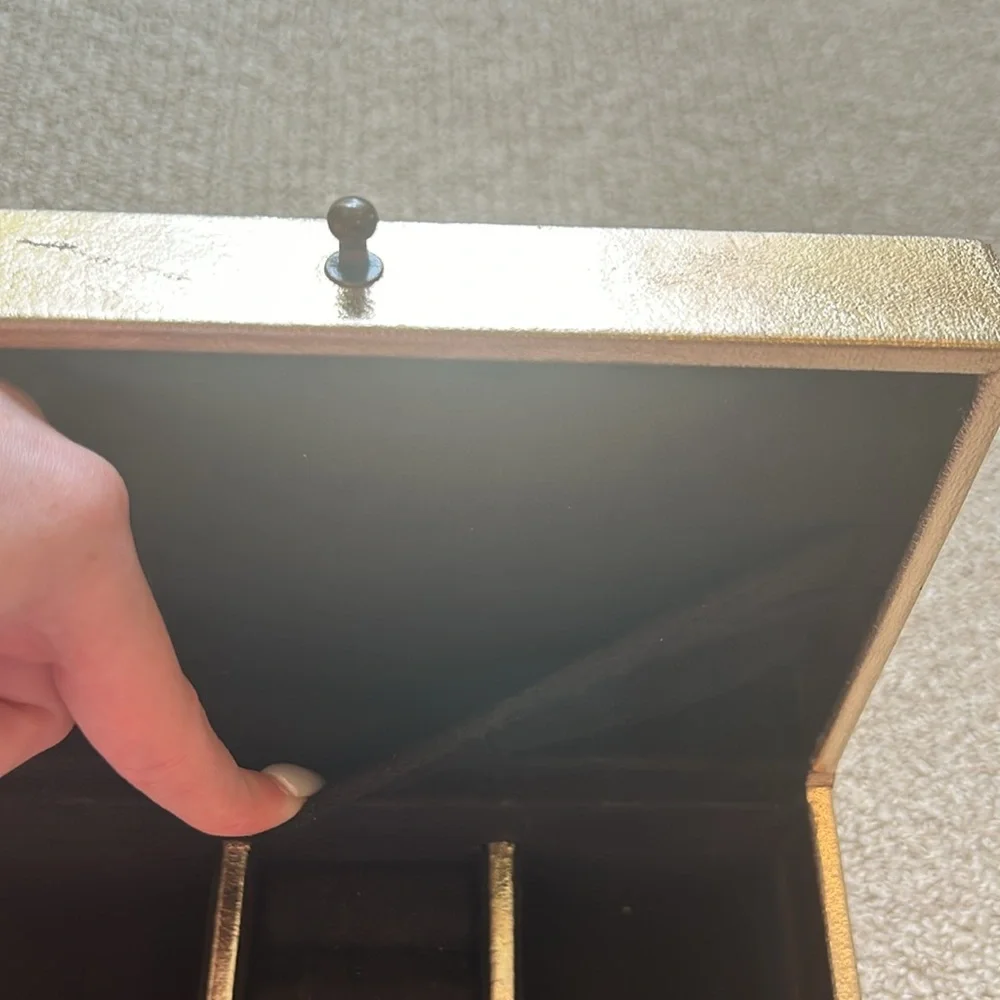restoration hardware gold jewelry box